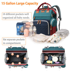 Astro alan diaper bag layout features 19 pockets for organized baby gear.