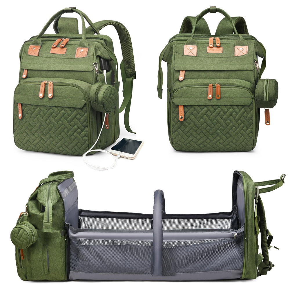 Astro Alan diaper bag with changing station for quick on-the-go changes.