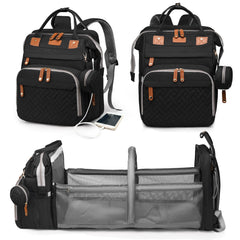 Astro alan diaper bag with changing station keeps baby essentials organized on the go.