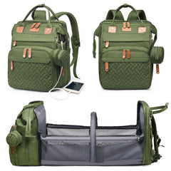 Astro Alan diaper bag with changing station for quick on-the-go changes.