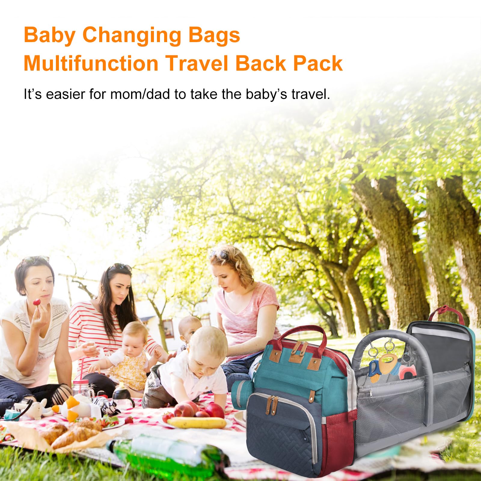 Astro alan diaper bag detachable stroller straps offer flexible carrying options.