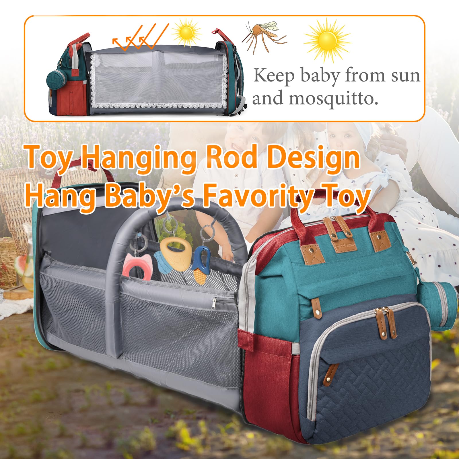 Astro alan diaper bag in waterproof fabric protects essentials during outings.