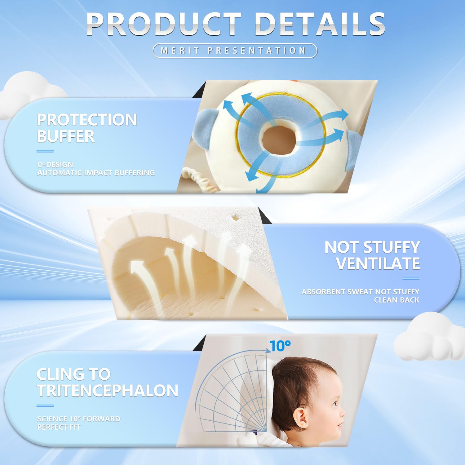Lightweight elastic design offers flexible support during tiny tumbles and play.