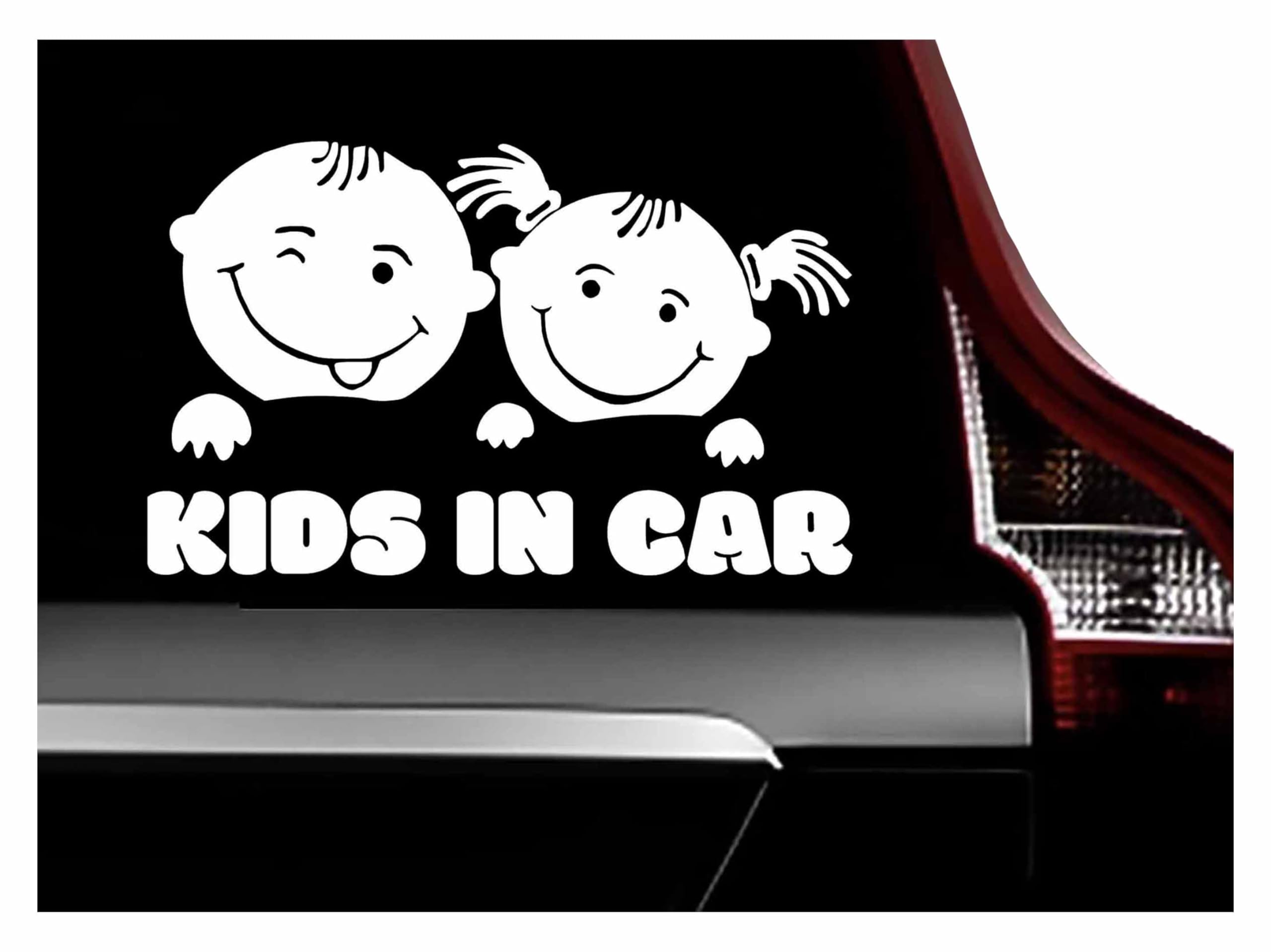 ASTUTE GRACE baby on board sticker on car door offers high visibility.