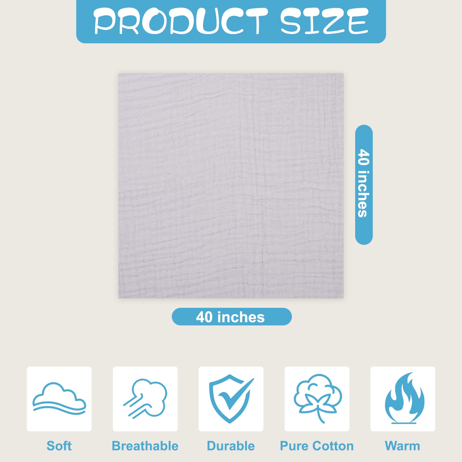 Asung soft muslin towel protects delicate skin with cozy fabric