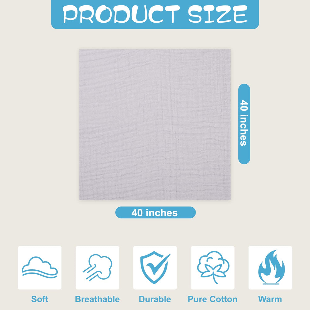 Asung soft muslin towel protects delicate skin with cozy fabric