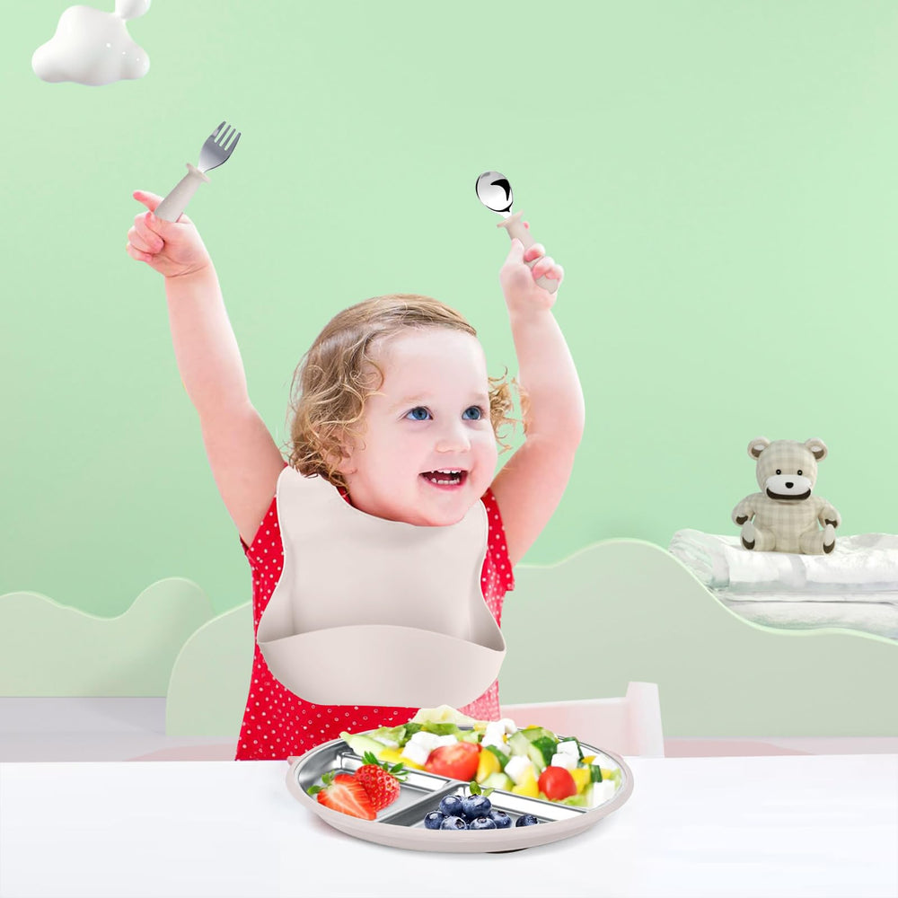 ASUMIO dishwasher-safe baby plate for quick cleanup