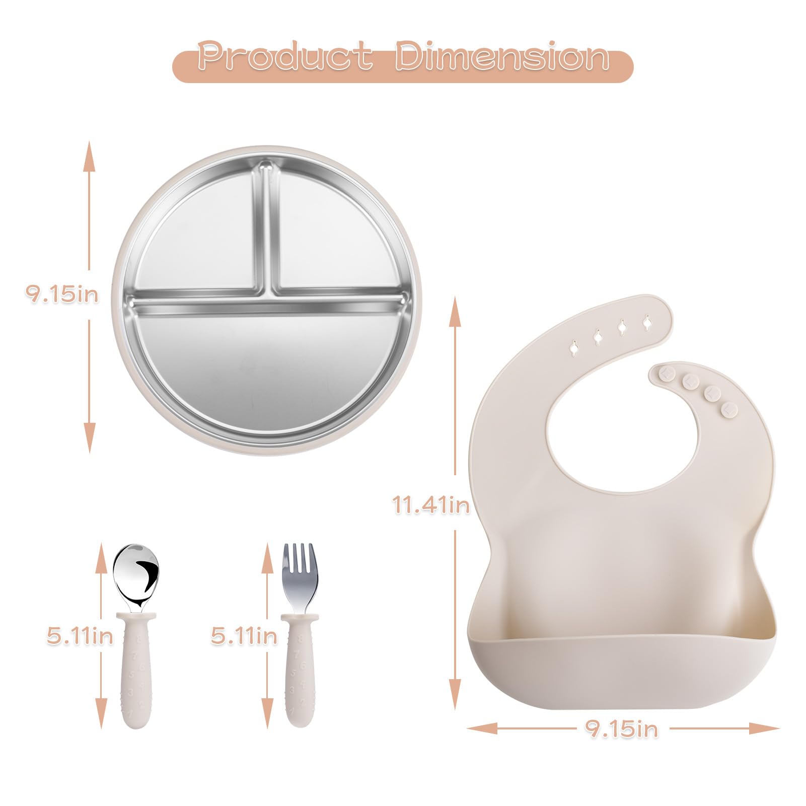 ASUMIO divided plate with three sections for variety