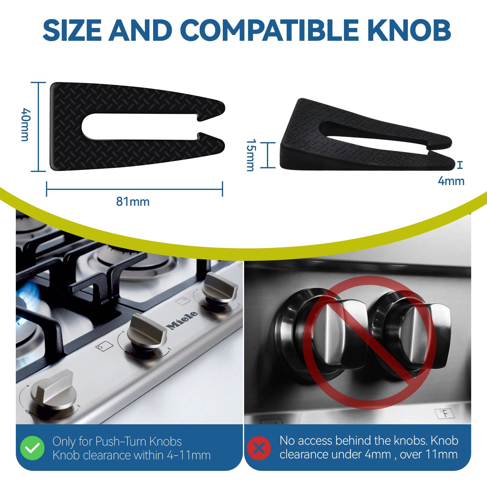 Atangee pack of five stove knob stoppers for family safety.