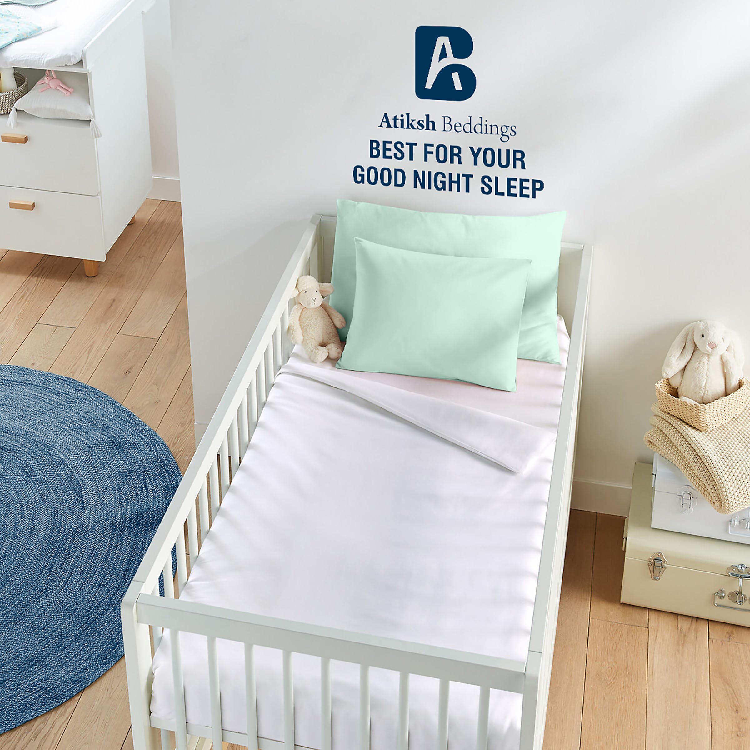 Atiksh Beddings pillow case closeup shows soft fabric for gentle sleep.