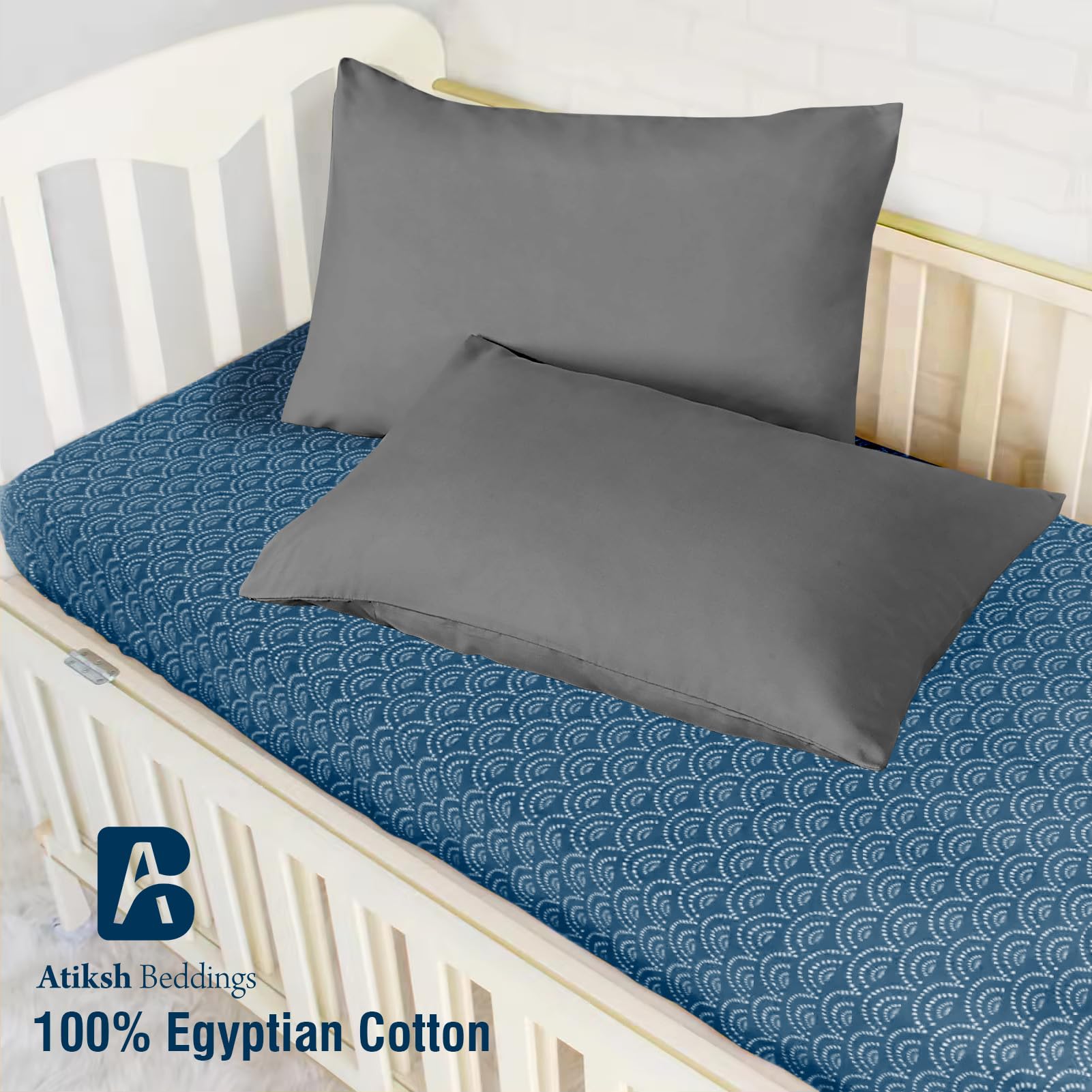 Atiksh Beddings toddler travel pillowcase 16x22, breathable cotton for comfy nights.