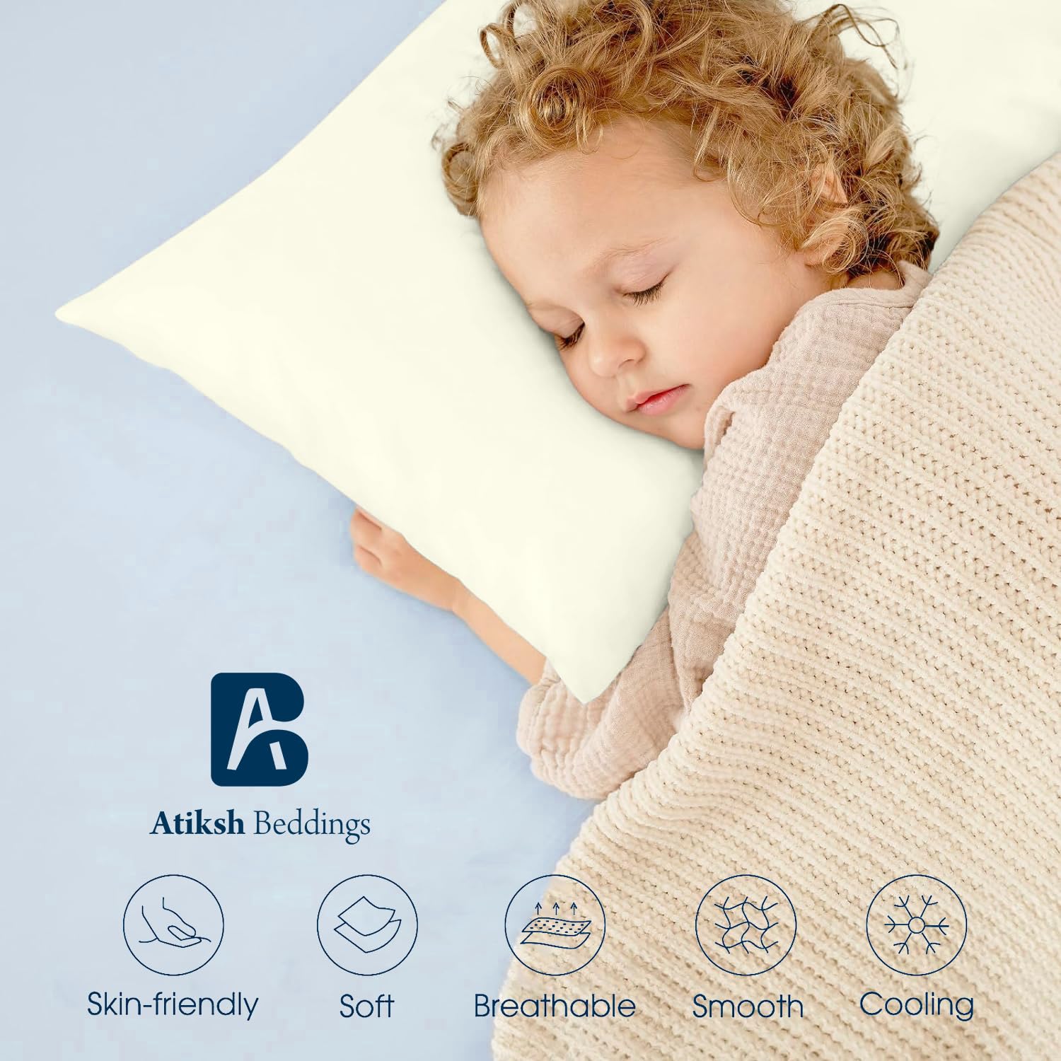 Atiksh Beddings breathable cotton sateen pillowcase, lightweight for gentle skin.
