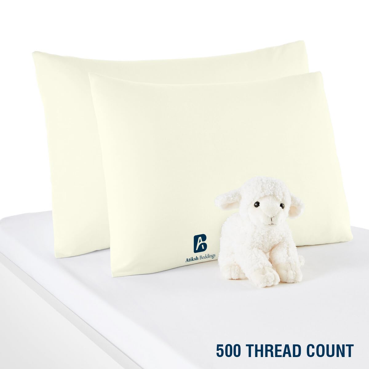 Atiksh Beddings two-pack pillowcases, 16x22 inches, ideal for toddlers.