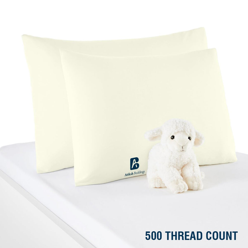 Atiksh Beddings two-pack pillowcases, 16x22 inches, ideal for toddlers.