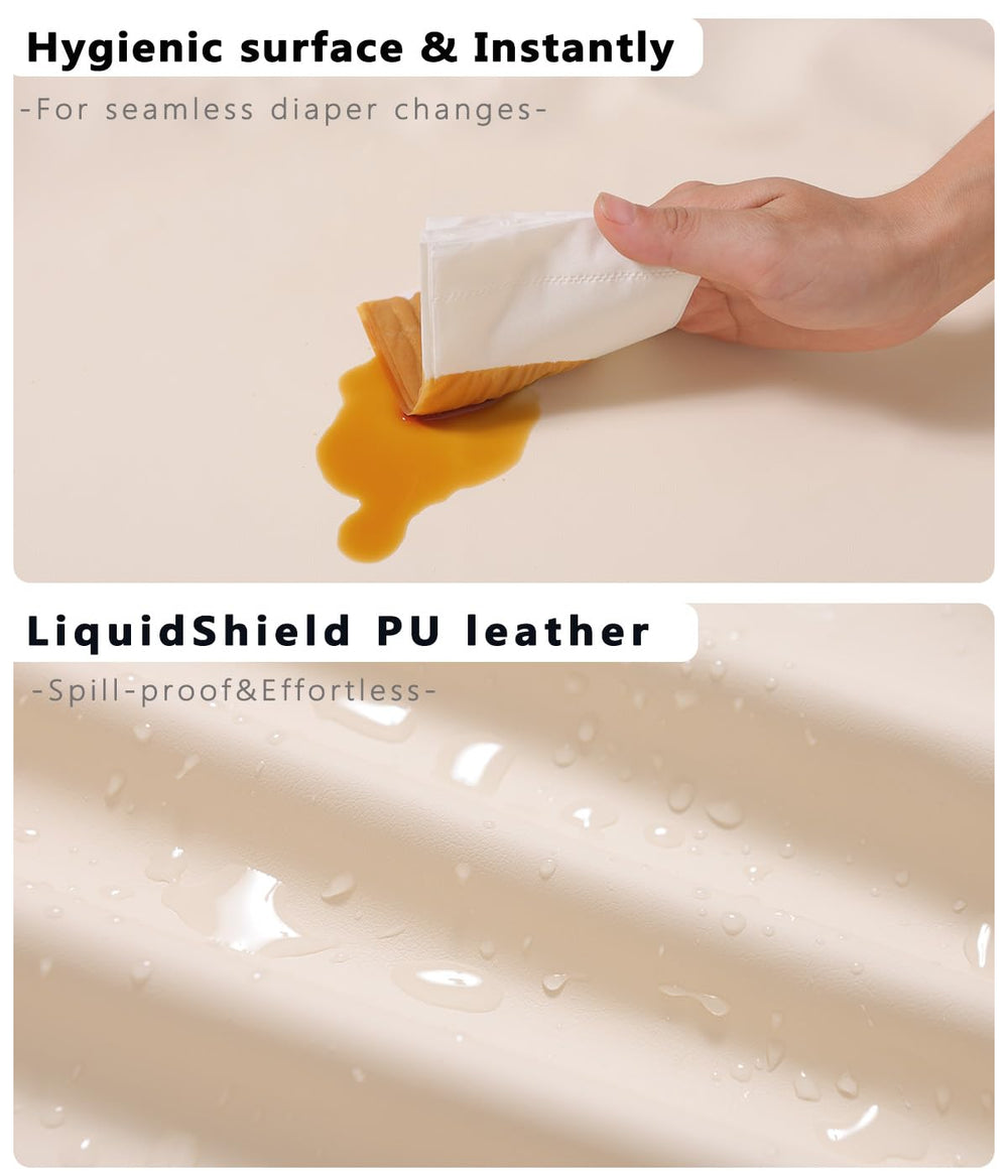 ATONGQI vegan leather changing pad wipeable design for fast diaper changes