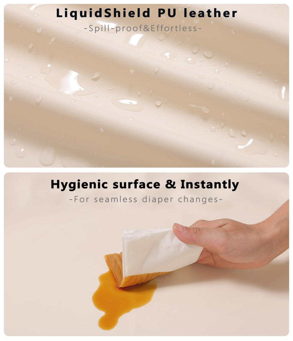 ATONGQI vegan leather changing pad cover fits standard 32 by 16 inch pads