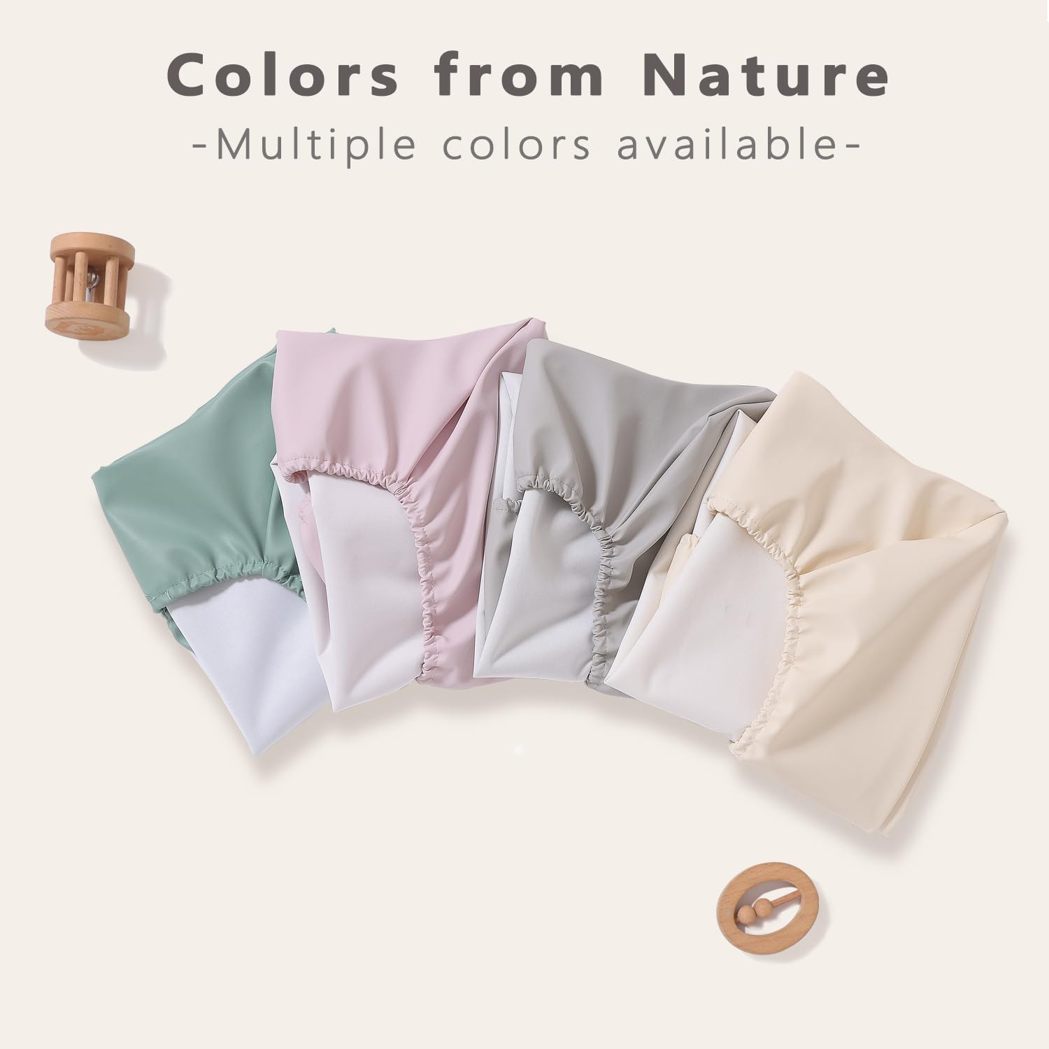 ATONGQI vegan leather changing pad cover wipeable surface for quick cleanup