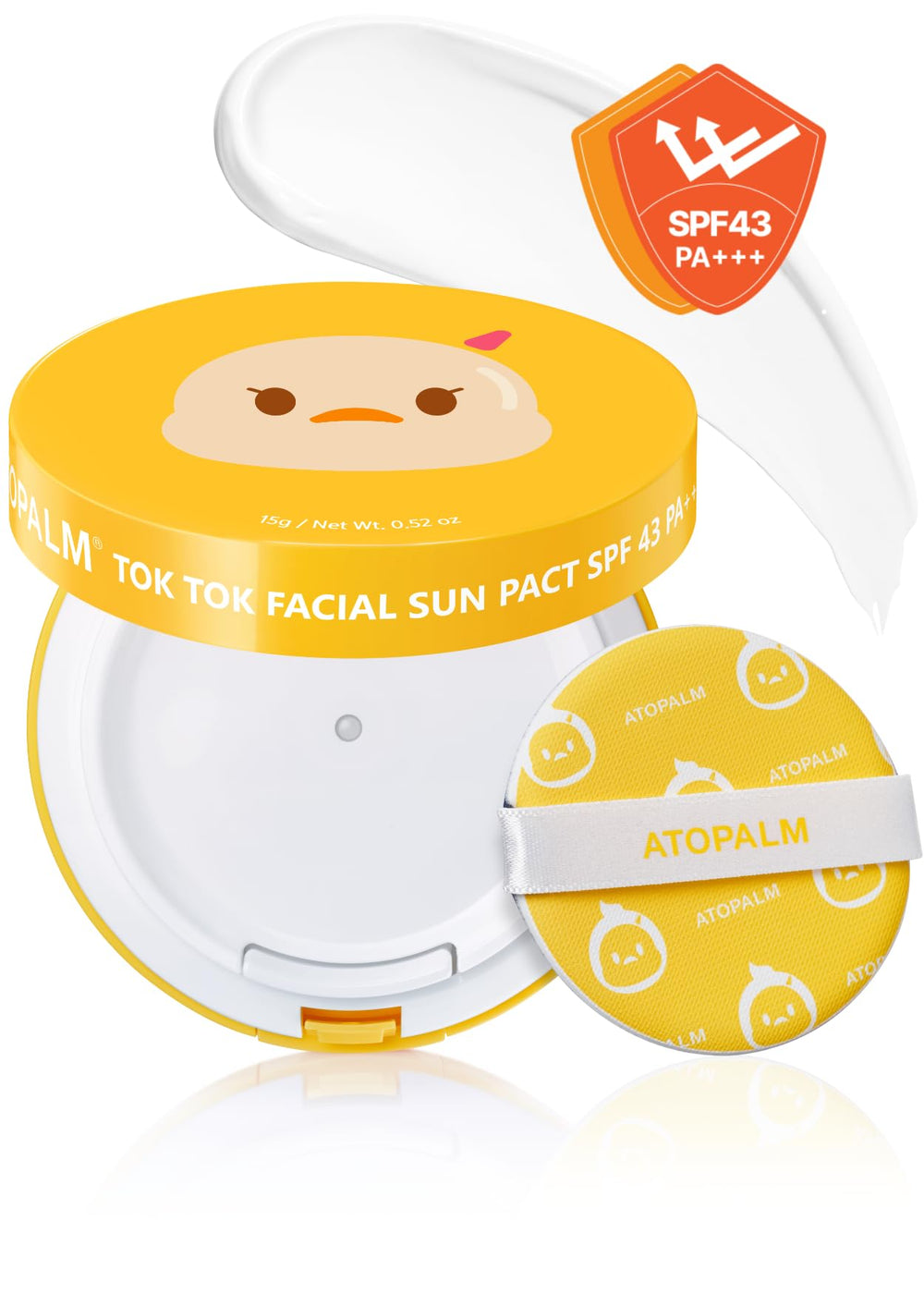 ATOPALM Tok Tok Sun Pact compact with puff for easy protection