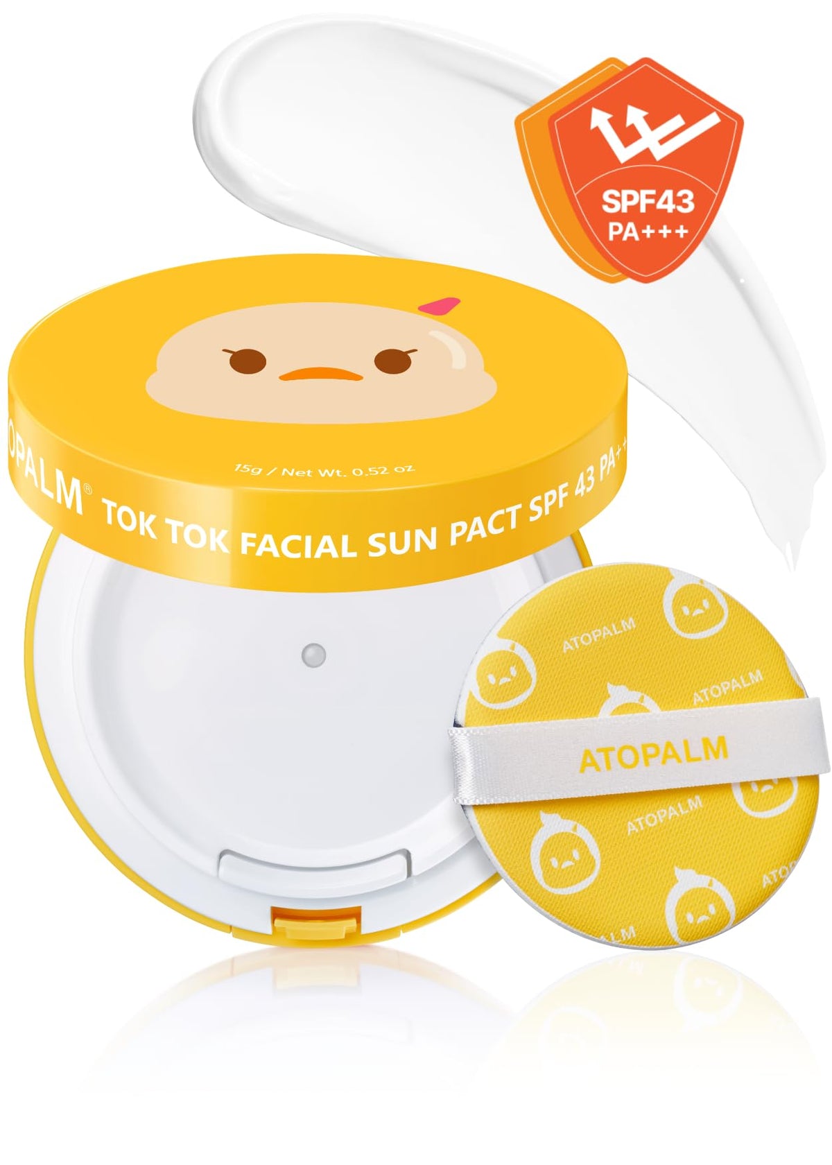 ATOPALM Tok Tok Sun Pact compact with puff for easy protection