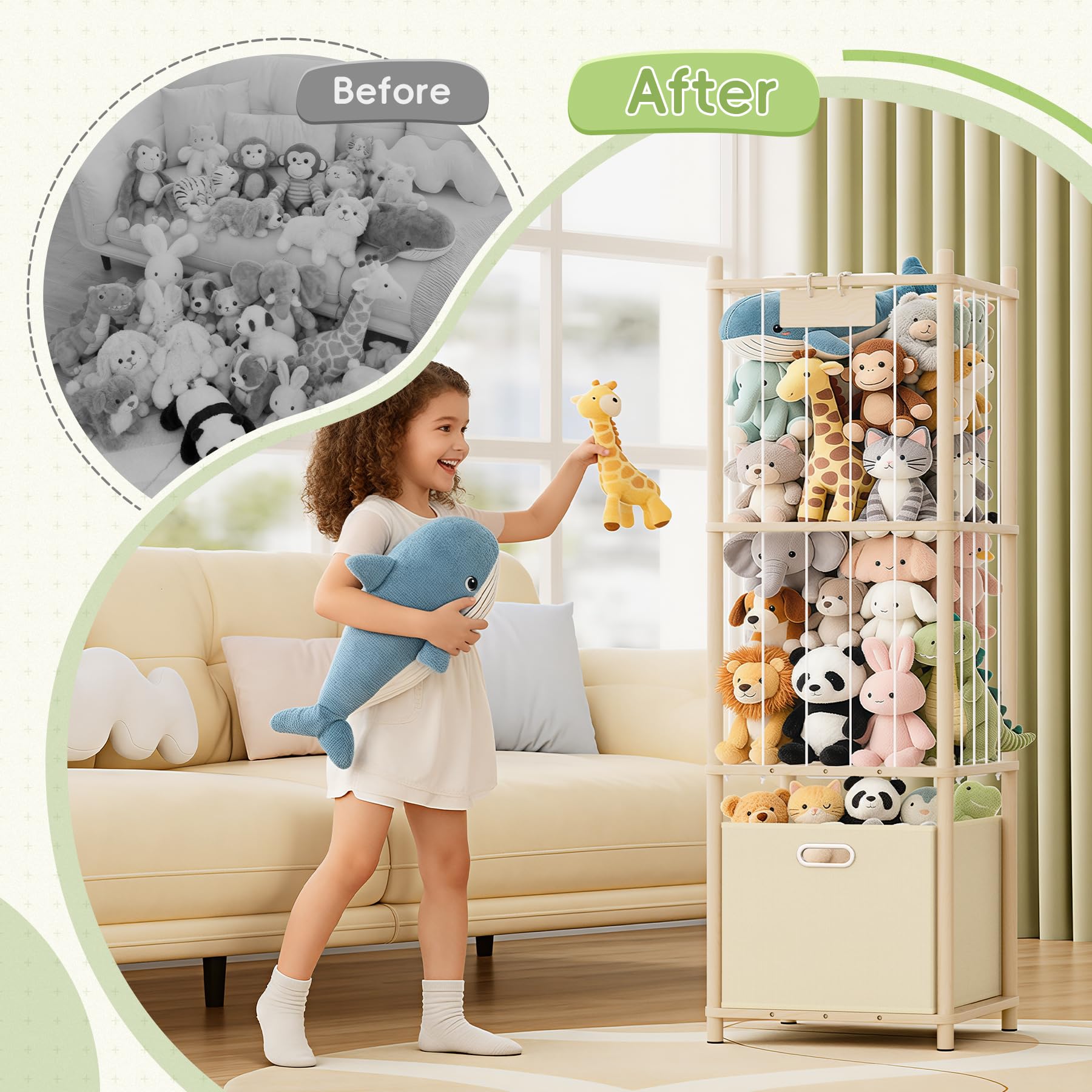 Atoping natural pine finish adds warmth to nursery or kid's room.