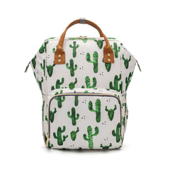 Atsabdas cactus print diaper bag backpack with stroller straps for hands-free outings.