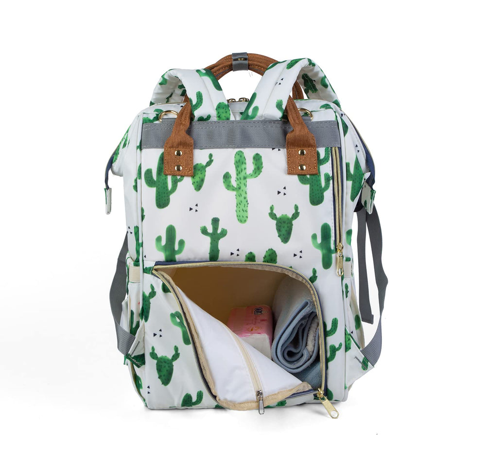 Atsabdas cactus print diaper bag wide 5.5 cm shoulder straps for comfort.