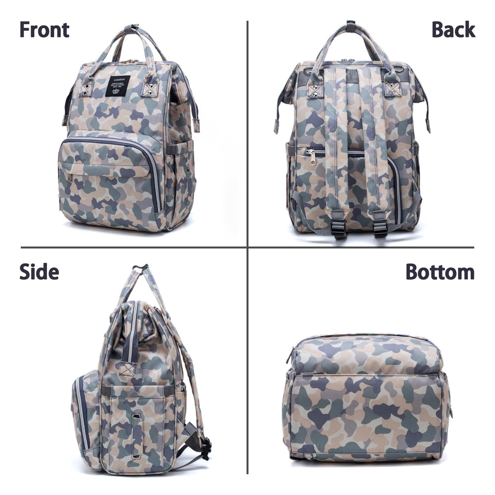 Atsabdas camo bag transitions from backpack to tote for versatile use.