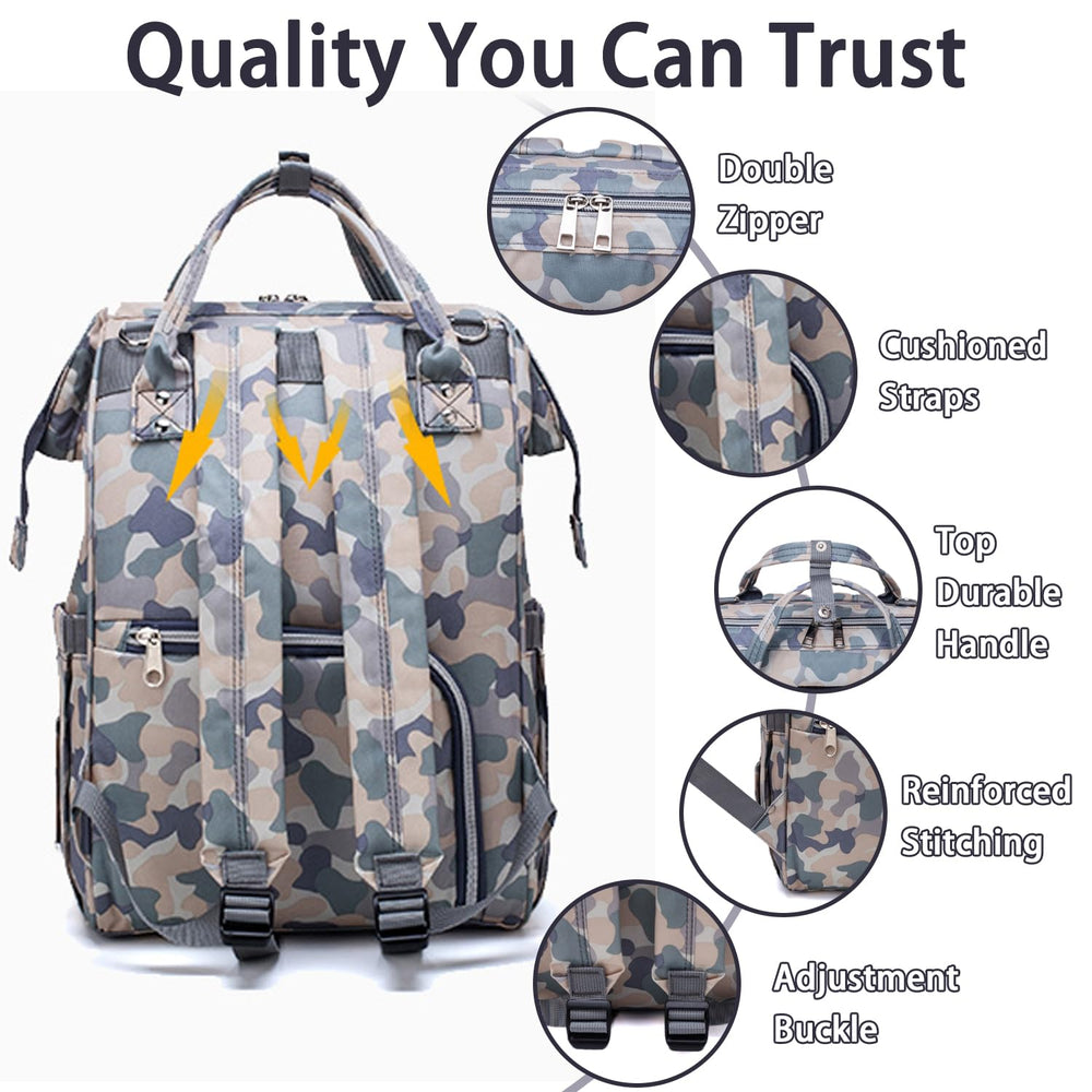 Atsabdas camo bag organizes gear with multiple pockets for quick access.