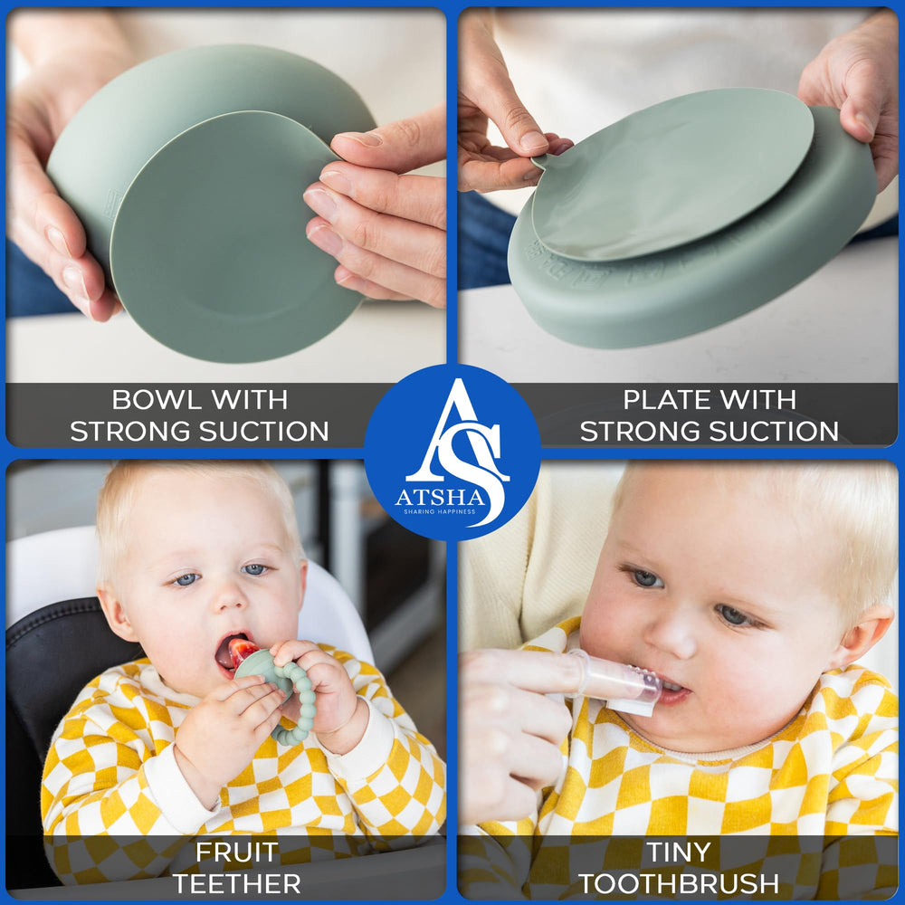 ATSHA sleeved bib protects clothing from spills during meals