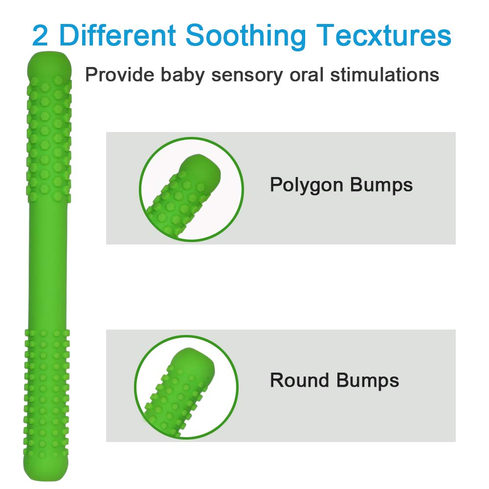 Atsky baby teether tubes in compact size for small fingers.