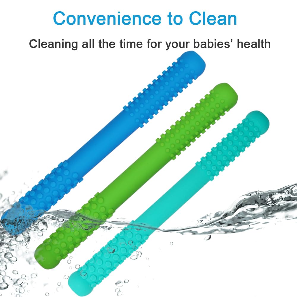 Atsky teether sets are dishwasher top-rack safe for easy cleaning.