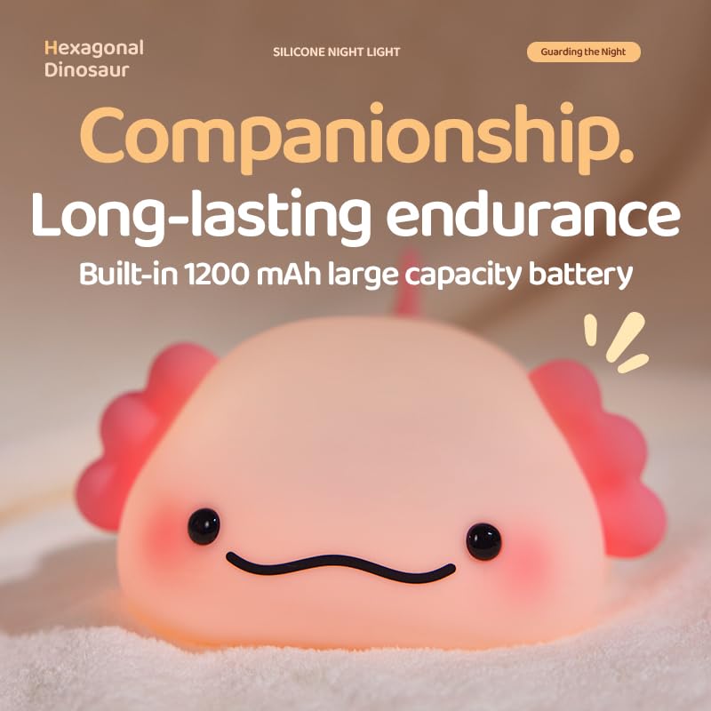 ATSUI Axolotl night light shows long battery life when used.