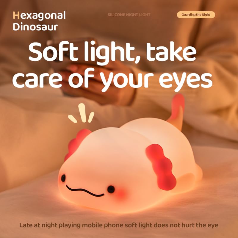ATSUI Axolotl night light charging via USB-C for daily use.