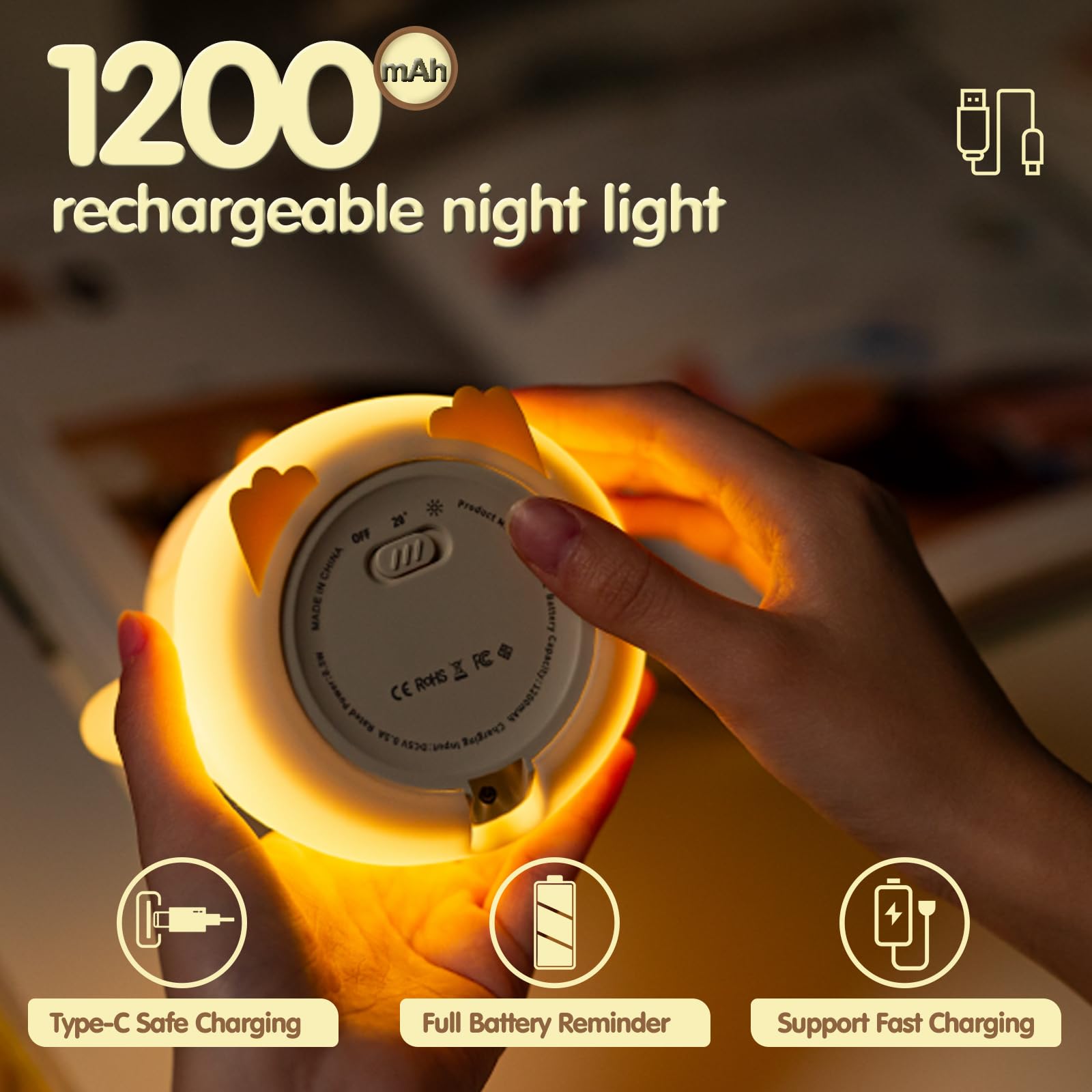 ATSUI capybara night light 1200mAh battery for portable ambience up to 7 hours
