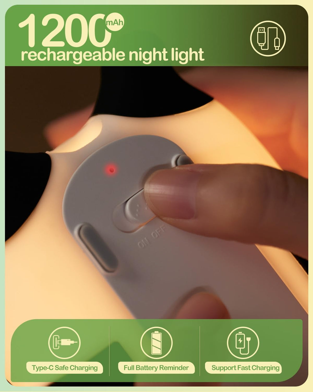 ATSUI Panda Night Light soft silicone glow creates a cozy baby-friendly ambiance.