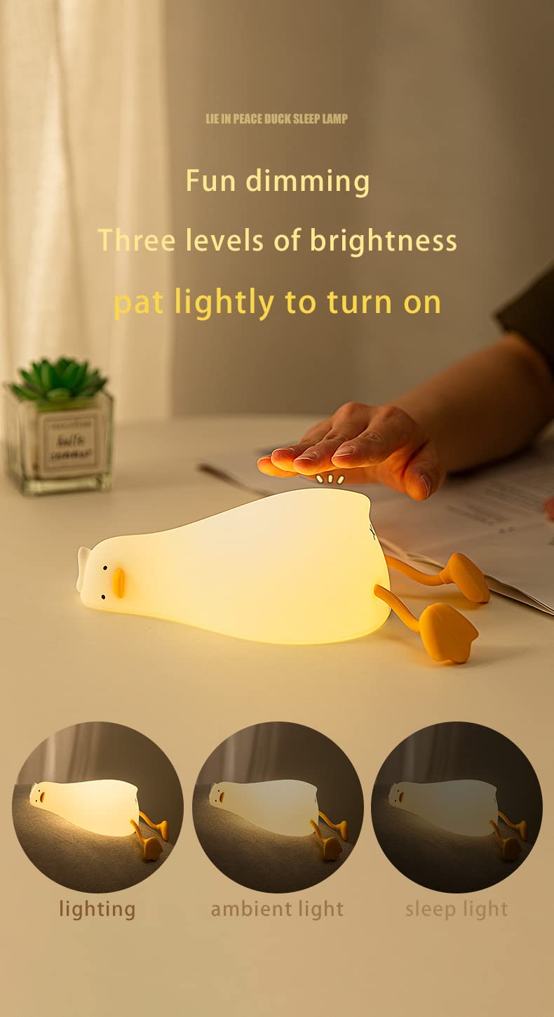 ATSUI Duck Night Light side view shows kneadable silicone design