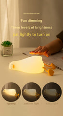 ATSUI Duck Night Light side view shows kneadable silicone design
