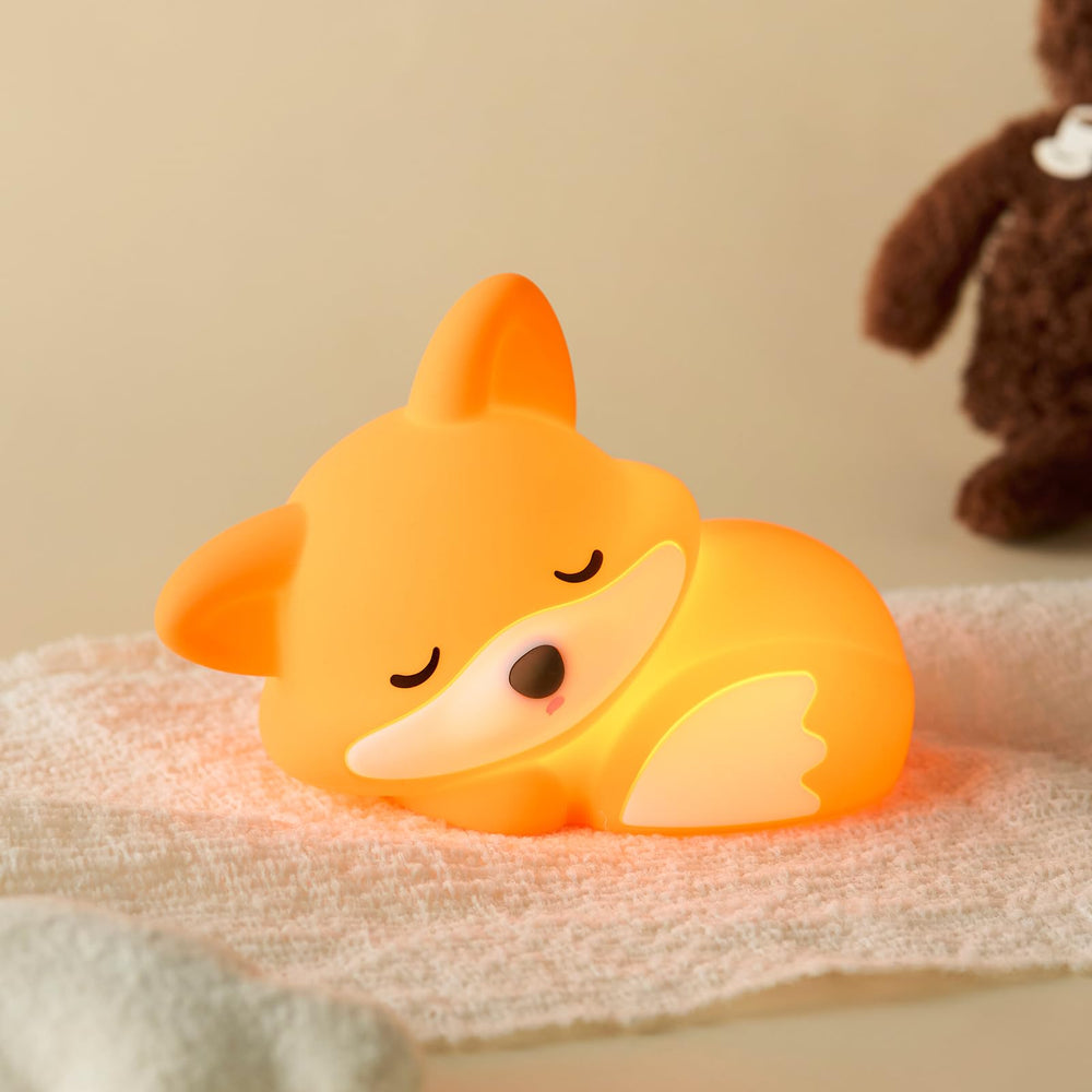 ATSUI Fox Night Light silicone body glows softly for nursery ambiance.