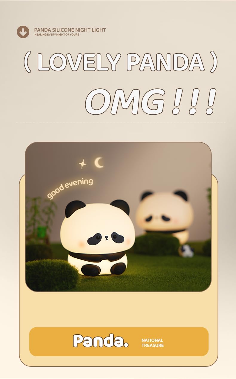ATSUI panda night light makes a charming gift for kids on birthdays and holidays.