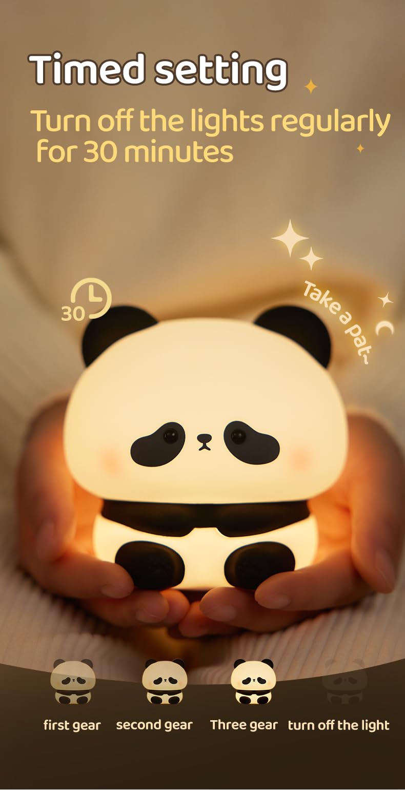 ATSUI panda night light made from food-grade silicone is durable for daily use.