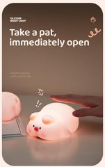 ATSUI Pig Night Light rechargeable battery provides cordless lighting.