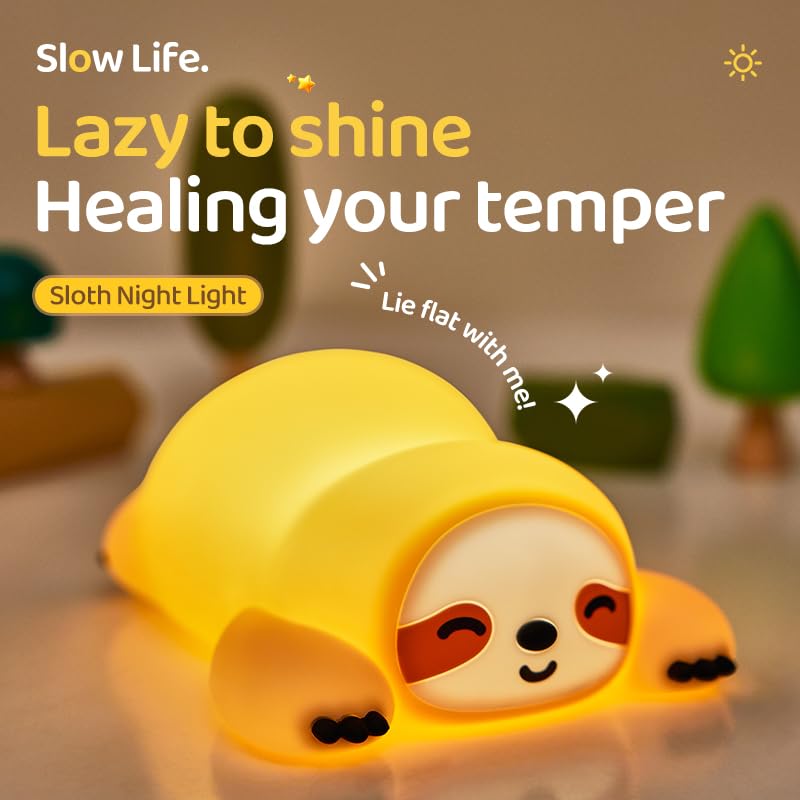 ATSUI Sloth Night Light close-up of squishy silicone texture for safe contact