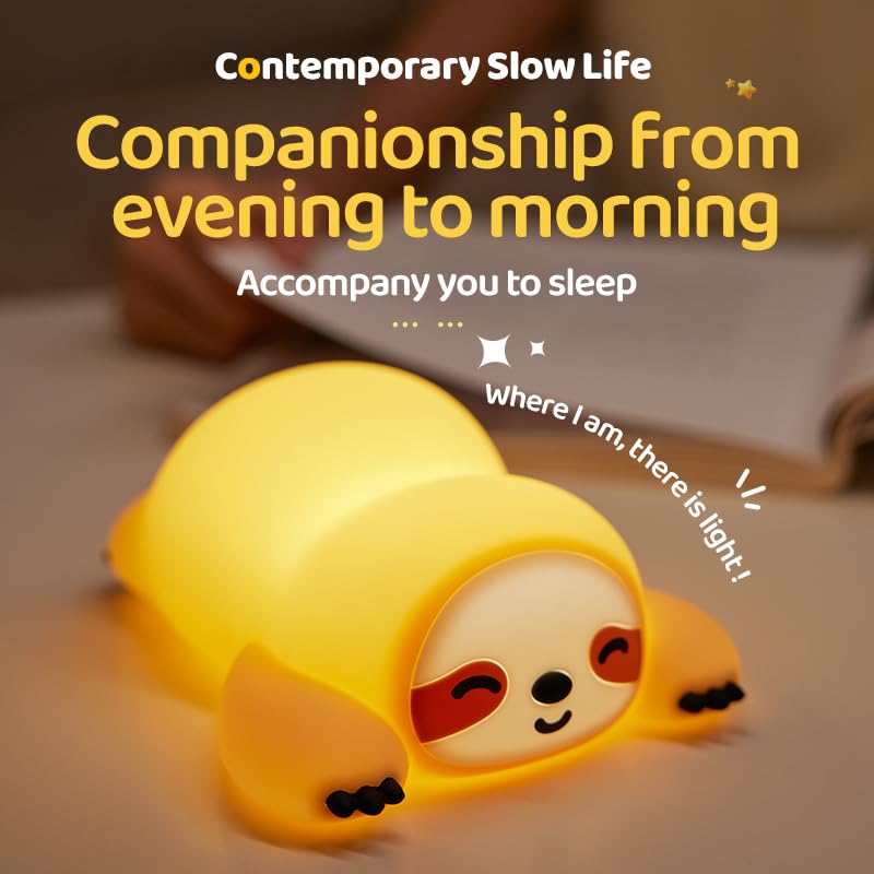 ATSUI Sloth Night Light showing 30-minute timer mode