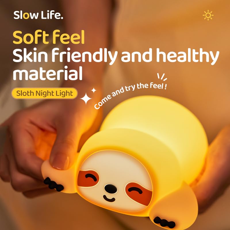 ATSUI Sloth Night Light USB-C recharge and long portable use