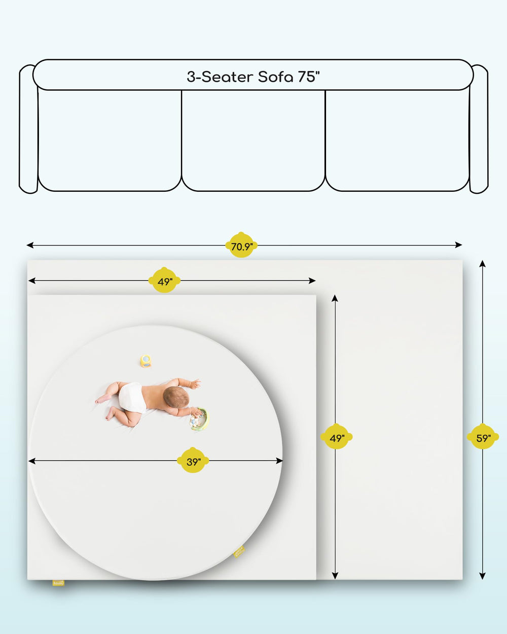 Attababy easy-clean surface supports daily baby routines.