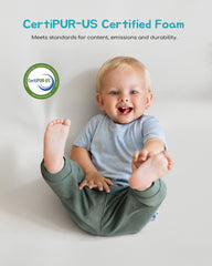 Attababy vegan leather cover soft and easy to wipe clean.