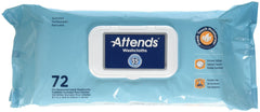 Attends washcloths no-rinse in a soft pack with a reclosable lid for on-the-go cleansing.