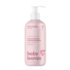 ATTITUDE baby two-in-one shampoo bottle front, fragrance-free formula for sensitive skin.