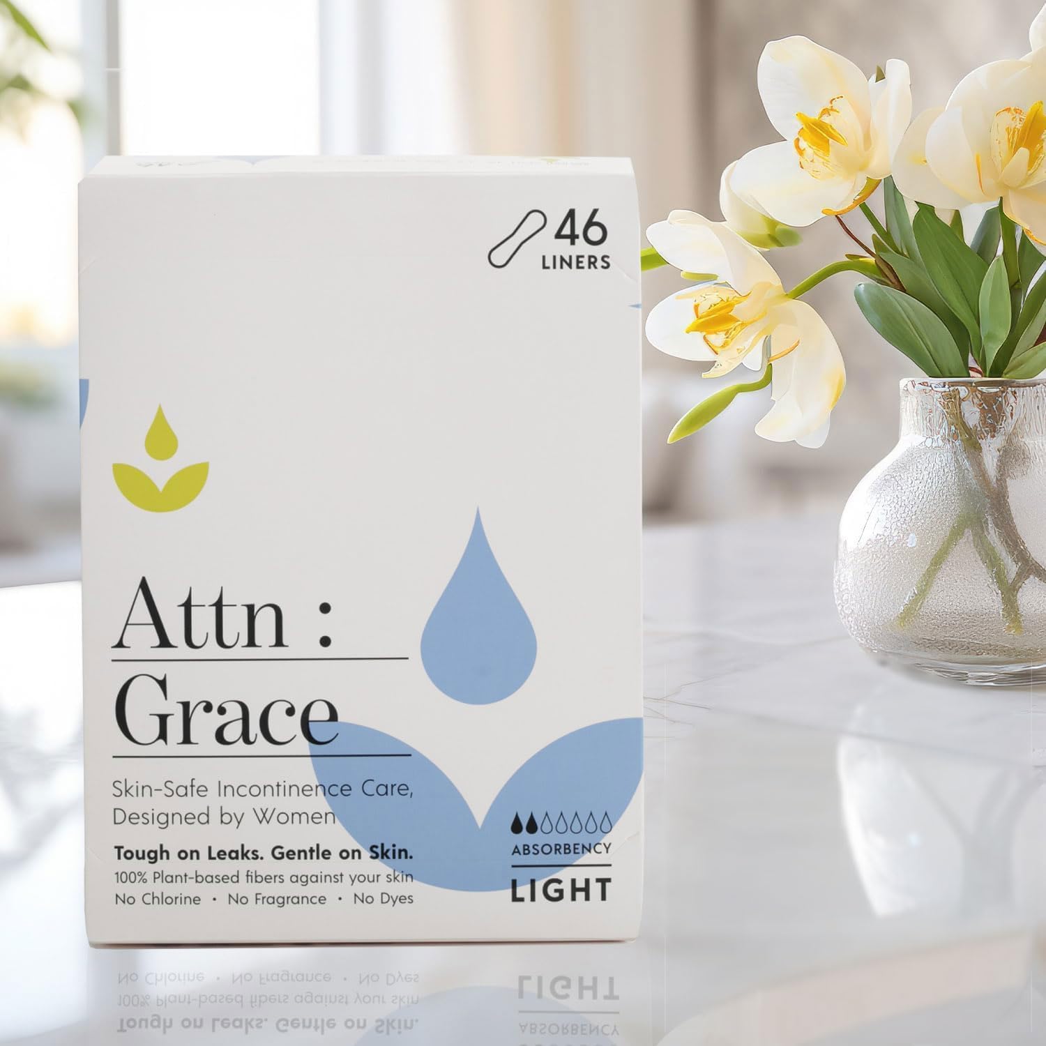 ATTN Grace free from harsh chemicals image highlights skin-safe materials.