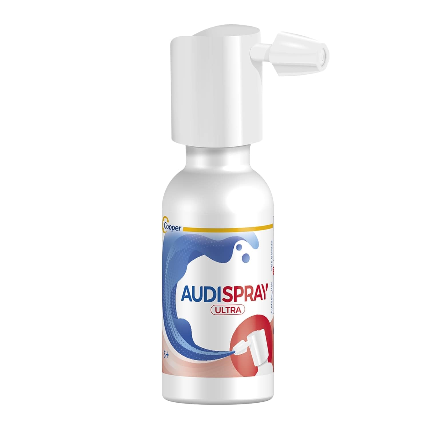 Audispray Ultra bottle pour demonstrates controlled, gentle ear hygiene application.